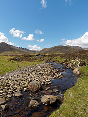 Image showing River Calder, Glen Banchor, Scotland west highlands in spring