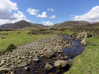 Image showing River Calder, Glen Banchor, Scotland west highlands in spring