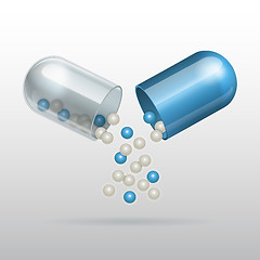 Image showing Opening Medical blue capsule