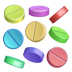 Image showing Set of color pill icons