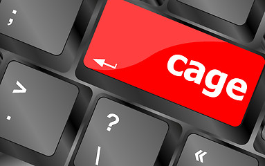 Image showing cage key on computer keyboard keys button