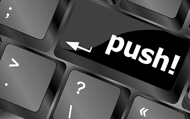 Image showing push key on computer keyboard, business concept