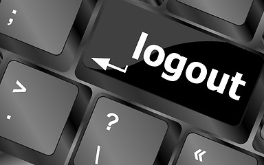 Image showing Computer keyboard key log out, business concept