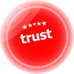 Image showing trust red rubber stamp over a white background