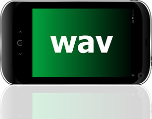 Image showing Web development concept: smartphone with word wav on display