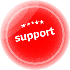 Image showing support on red rubber stamp over a white background