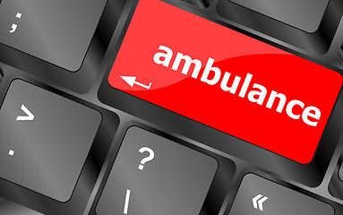 Image showing ambulance Button on Modern Computer Keyboard key