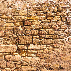 Image showing Old Wall Constructed Of Stone Bricks.