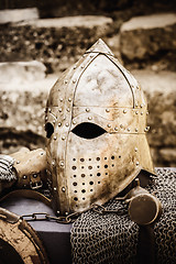 Image showing Protective Helmet Medieval Knight