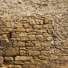 Image showing Old Wall Constructed Of Stone Bricks.