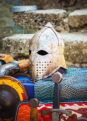 Image showing Protective Helmet Medieval Knight