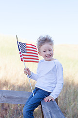 Image showing boy celebrating 4th of July