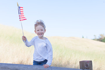 Image showing boy celebrating 4th of July