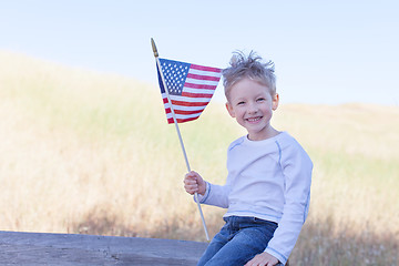Image showing boy celebrating 4th of July