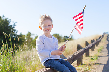 Image showing boy celebrating 4th of July