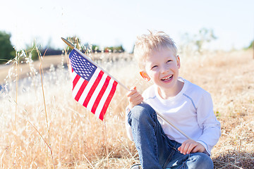 Image showing boy celebrating 4th of July