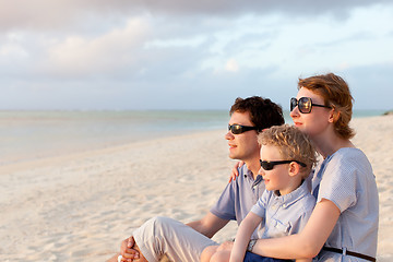 Image showing family at sunset