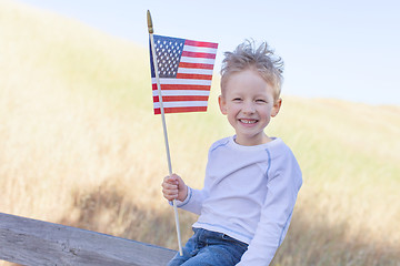 Image showing boy celebrating 4th of July