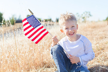 Image showing boy celebrating 4th of July