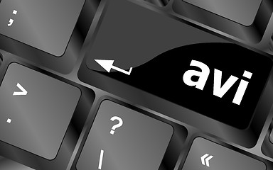 Image showing Closeup of avi key in a modern keyboard keys