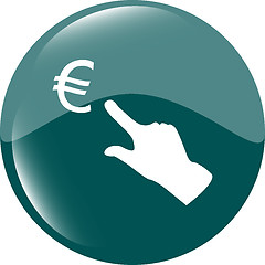 Image showing Currency exchange icons, euro money sign and people hand