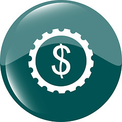 Image showing gear (cog) web icon cloud with dollars money sign