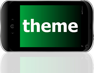 Image showing theme word on smart mobile phone, business concept