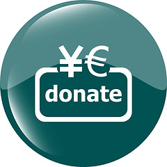 Image showing Donate sign icon. Euro eur and yen symbol