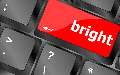 Image showing Button with bright on computer keyboard. business concept