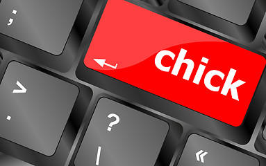 Image showing chick button on computer pc keyboard key