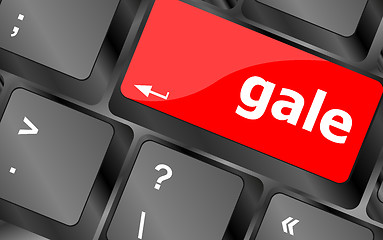 Image showing gale word on keyboard key, notebook computer button