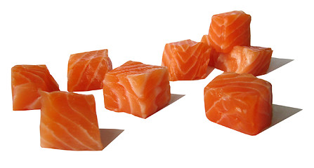 Image showing Salmon dices