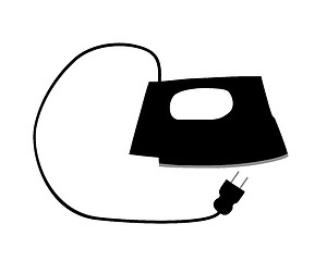 Image showing The black silhouette of an electric iron