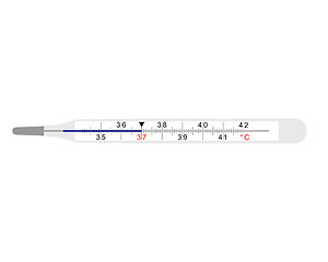 Image showing Analog clinical thermometer on white background