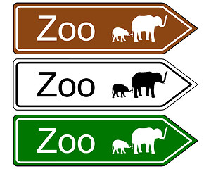 Image showing Direction sign zoo