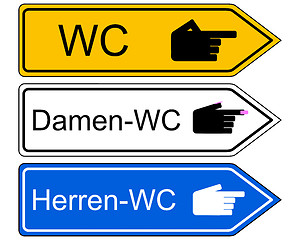 Image showing Direction sign WC