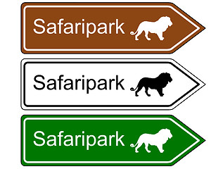 Image showing Direction sign safari park