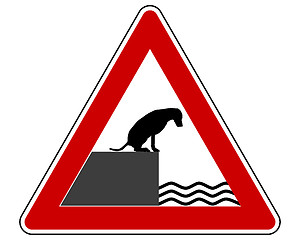 Image showing Warning sign bank for dogs