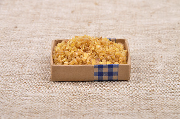 Image showing Bulgur on linen