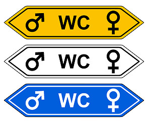 Image showing Direction sign WC
