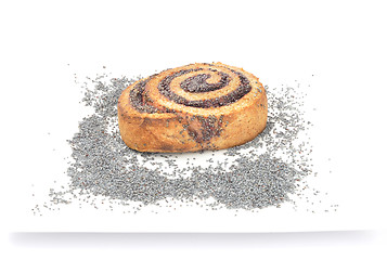 Image showing Spiral poppy seed cookie