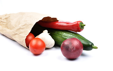 Image showing Vegetables in paper bag