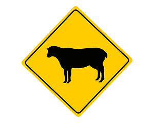 Image showing Sheep flock warning sign