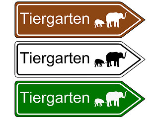 Image showing Direction sign zoo