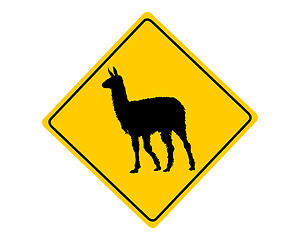 Image showing Llama warning sign