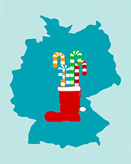 Image showing Christmas boot filled with licorice