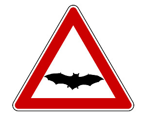 Image showing Bat warning sign