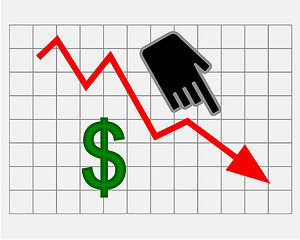 Image showing Declining equity price of dollar