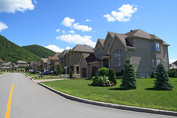 Image showing Expensive houses in a suburban neighborhood