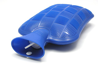 Image showing Blue hot-water bag on a  white background